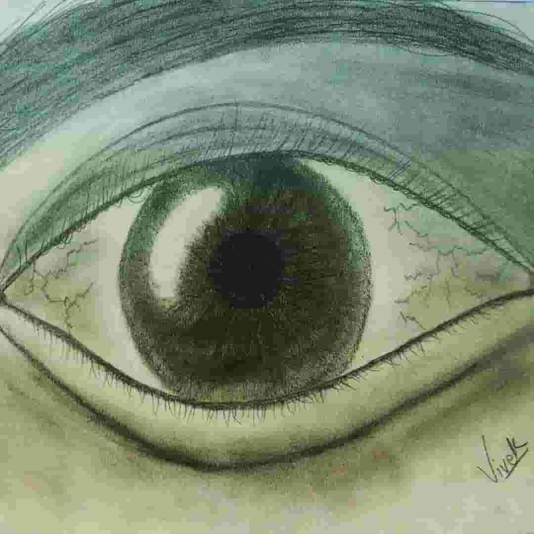 eye pencil sketch drawing